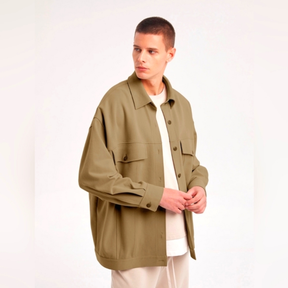 NWT Jersey Fleece Shirt Jacket (Tiramisu) - NAP Loungewear
